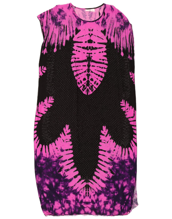 Vintage kvinders abstrakt mønster Maxikjole One Size Sort