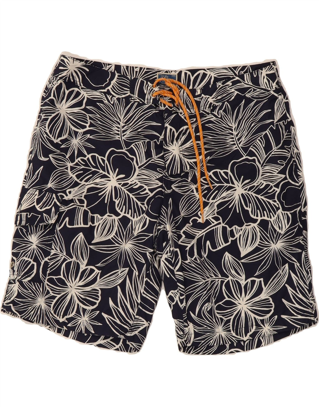 J. CREW Mens Swimming Shorts Medium Navy Blue Floral Vintage J. Crew and Second-Hand J. Crew from Messina Hembry 