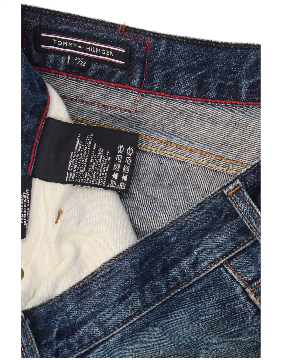 TOMMY HILFIGER Straight jeans til mænd W34 L32 blå bomuld