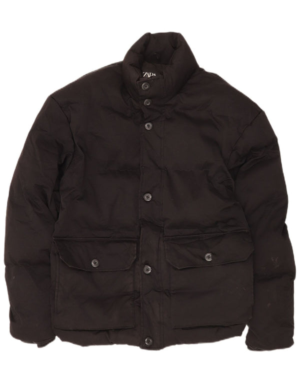 Zara Polstret Herrejakke UK 36 Lille Sort