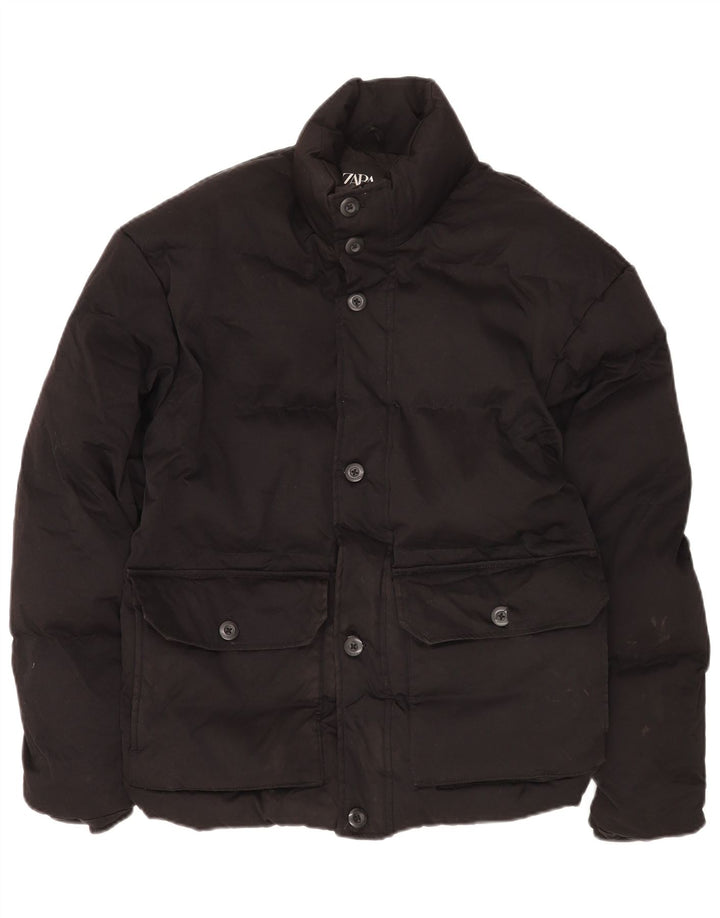 Zara Polstret Herrejakke UK 36 Lille Sort
