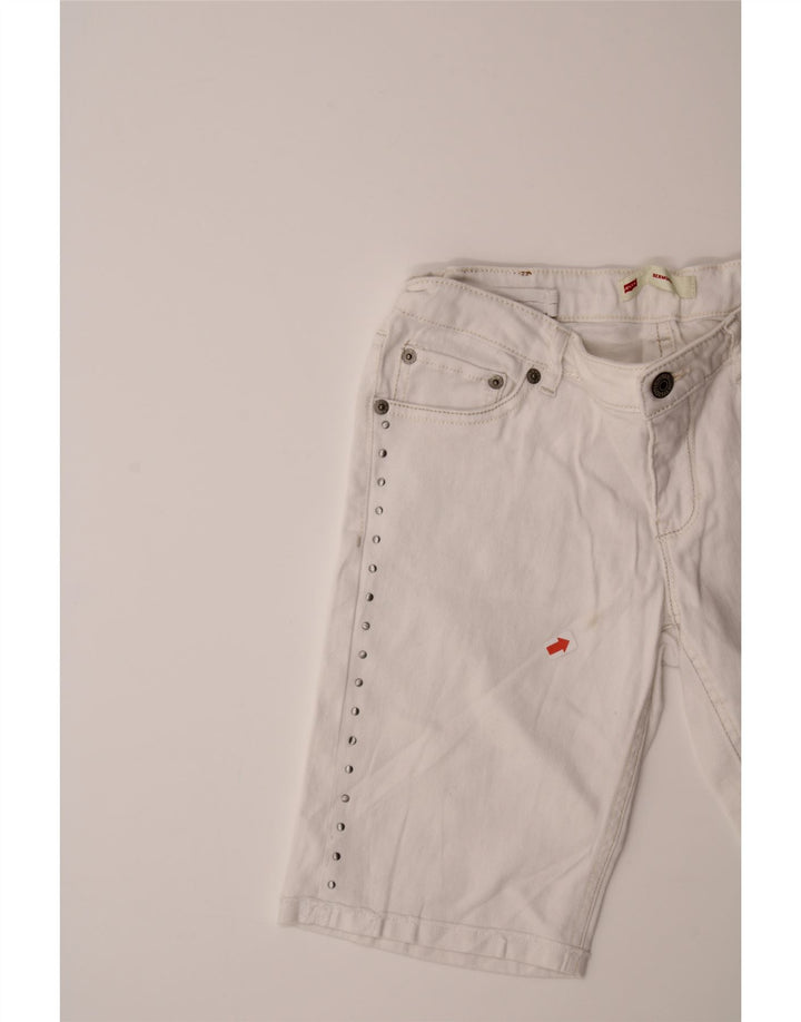 LEVI'S Girls Denim Shorts 15-16 Years W32  White Ramie Vintage Levi's and Second-Hand Levi's from Messina Hembry 