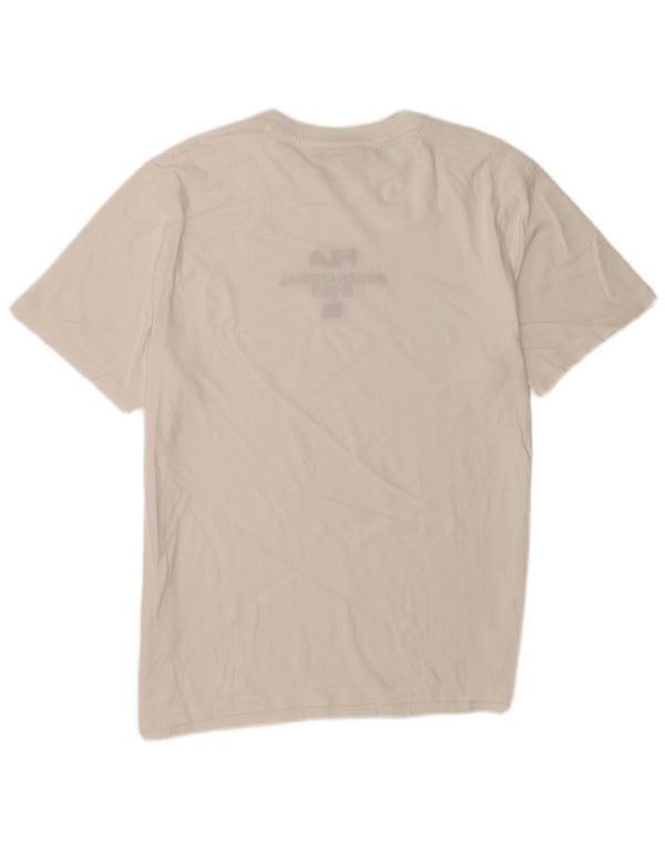 Fila Herre Grafisk T-Shirt Top Medium Hvid Bomuld