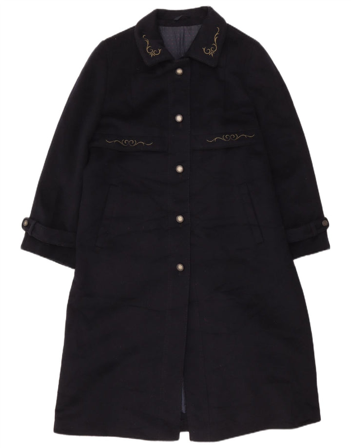 Pischl Dame Overfrakke UK 14 Medium Navy Blue Uld