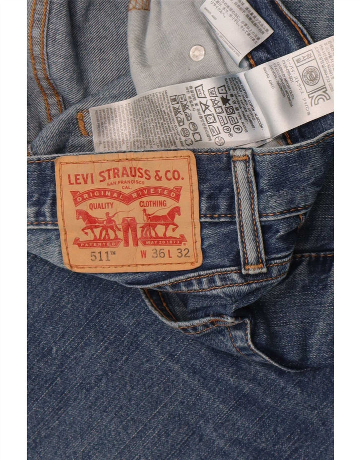 Levi's Herre 511 Slim Jeans W36 L32 Blå Bomuld