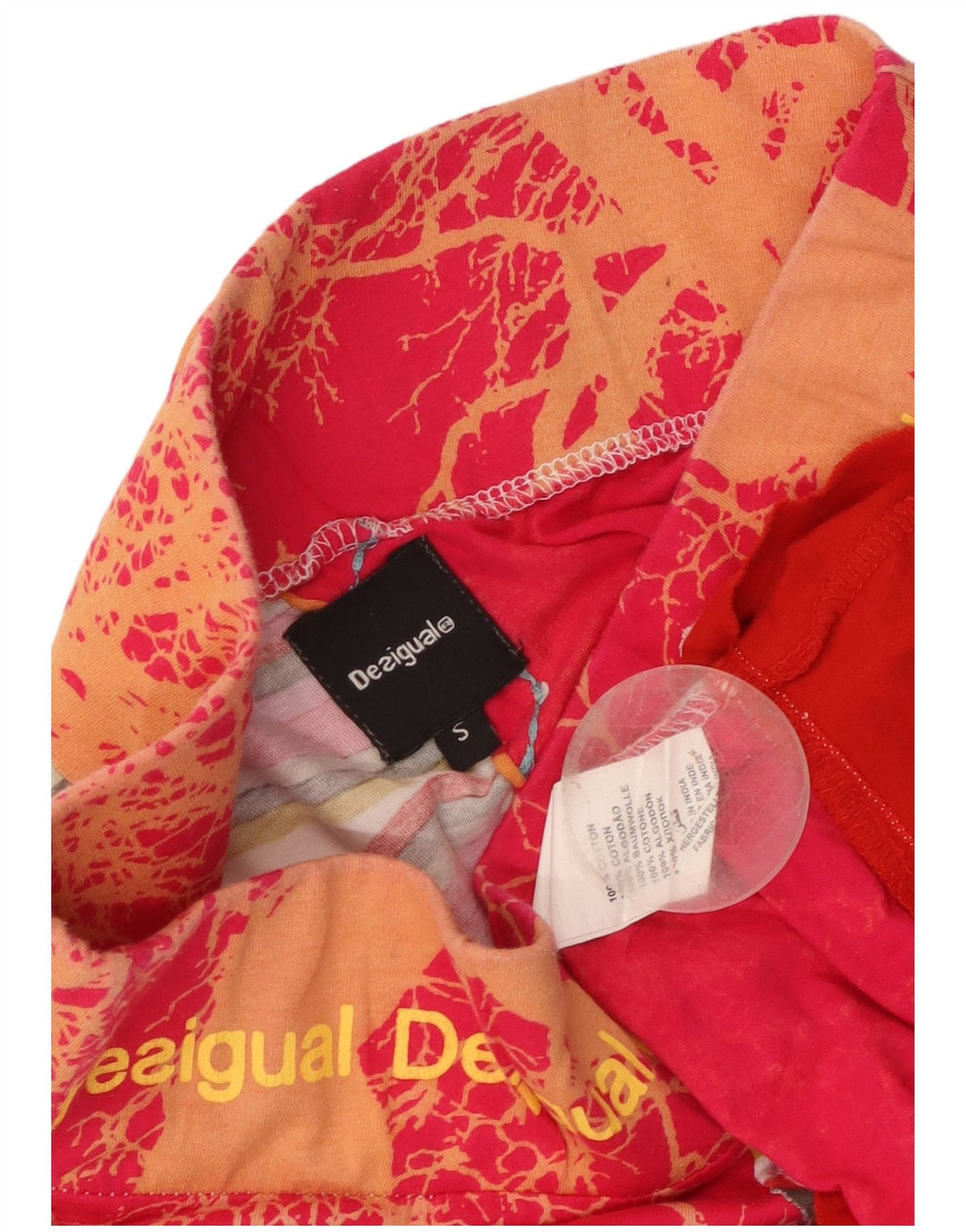 Desigual Kvinders Grafisk A-Line nederdel Lille W28 Pink Floral Bomuld
