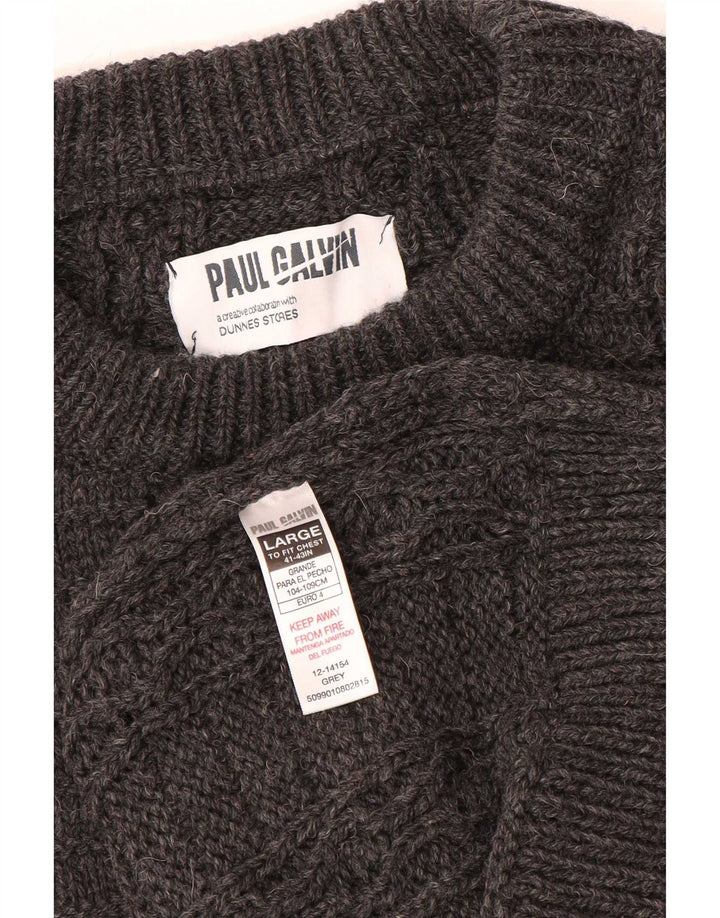Dunnes Stores Herre Boat Neck Jumper Sweater Stor Grå Uld