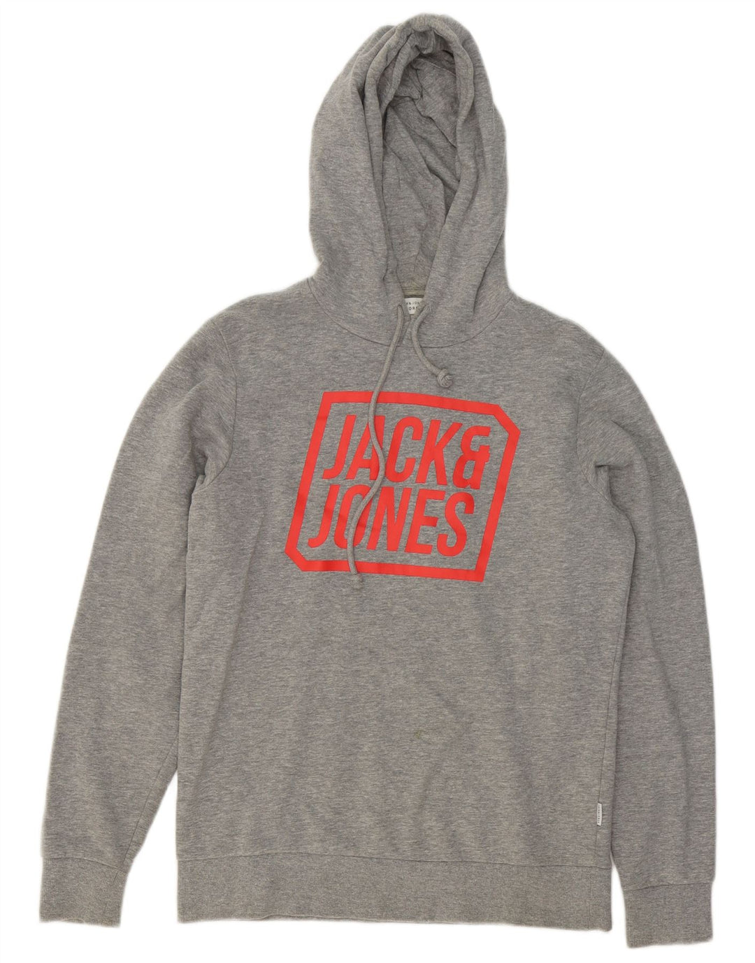 Jack & Jones Grafisk hættetrøje til mænd mellemgrå flækket bomuld