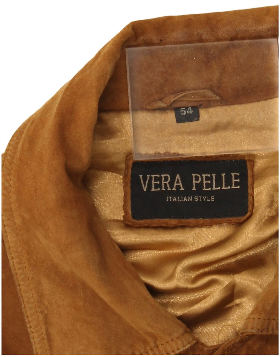 VINTAGE Herre Bomber Ruskindsjakke IT 54 2XL Brunt Læder