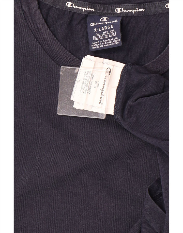 CHAMPION Mens T-Shirt Top XL Navy Blue Cotton