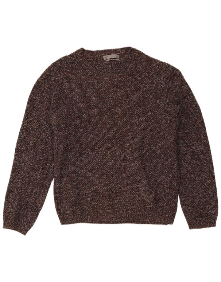Marks & Spencer dame sweater med rund hals, stor grå flækket bomuld