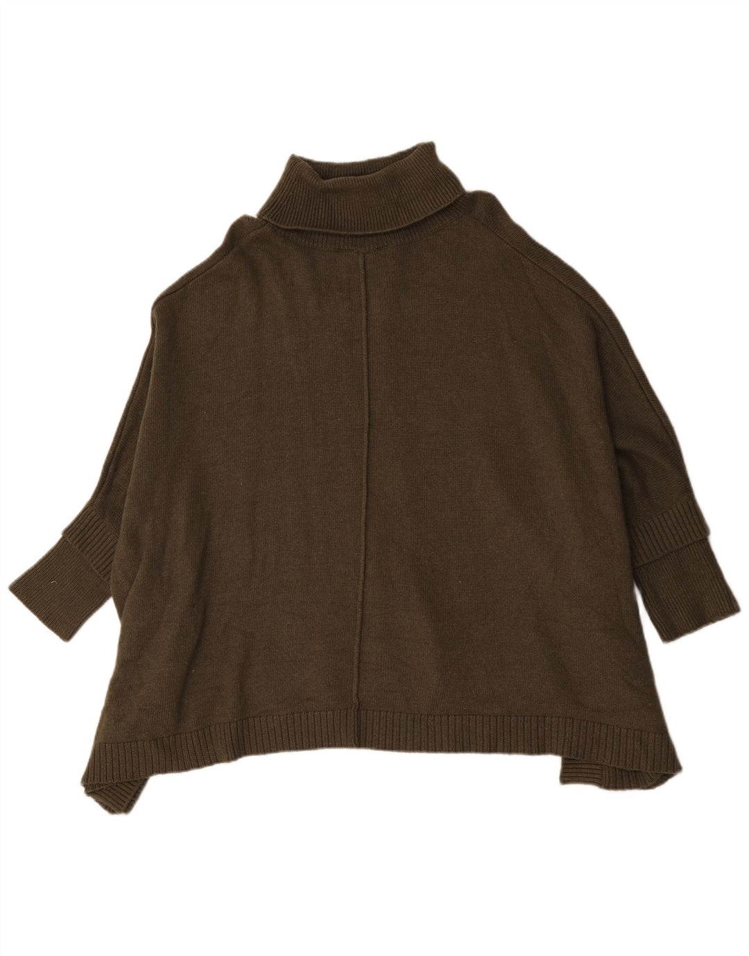Joules Dame Oversized Roll Neck Poncho Jumper UK 14 Medium Khaki Viscose