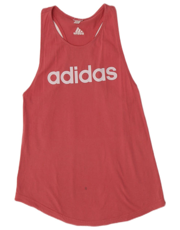 Adidas Dame Grafisk Vest Top UK 10 Small Pink