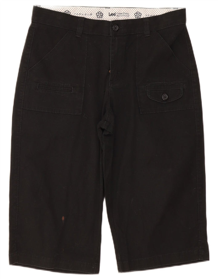 Lee Womens Cargo Shorts US 10 Large W32 Black Bomuld