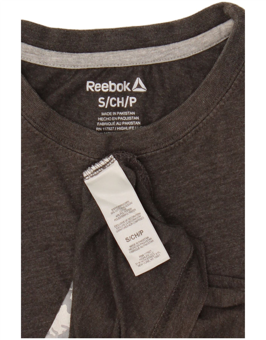 Reebok Herre grafisk T-shirt top lille grå bomuld