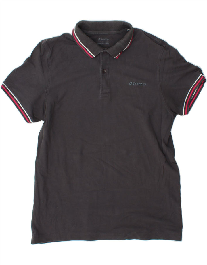 LOTTO Mens Polo Shirt Large Black Vintage Lotto and Second-Hand Lotto from Messina Hembry 