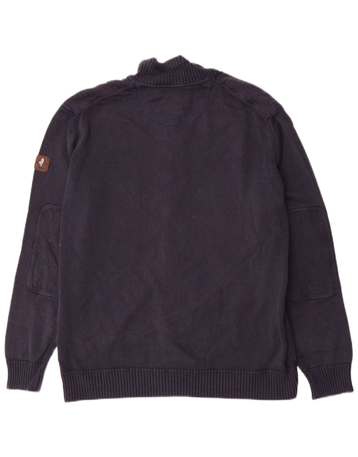 Marlboro Classics Herre Cardigan Sweater med fuld lynlås 2XL Navy Blue