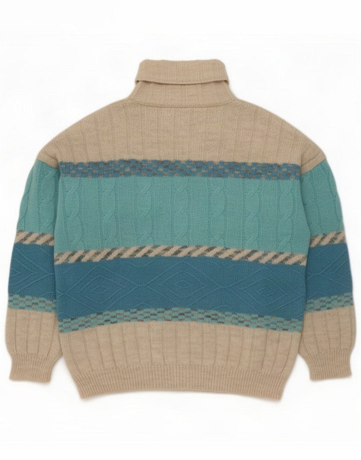 Kappa Herre Rullehalstrøje XL Beige Colourblock Uld