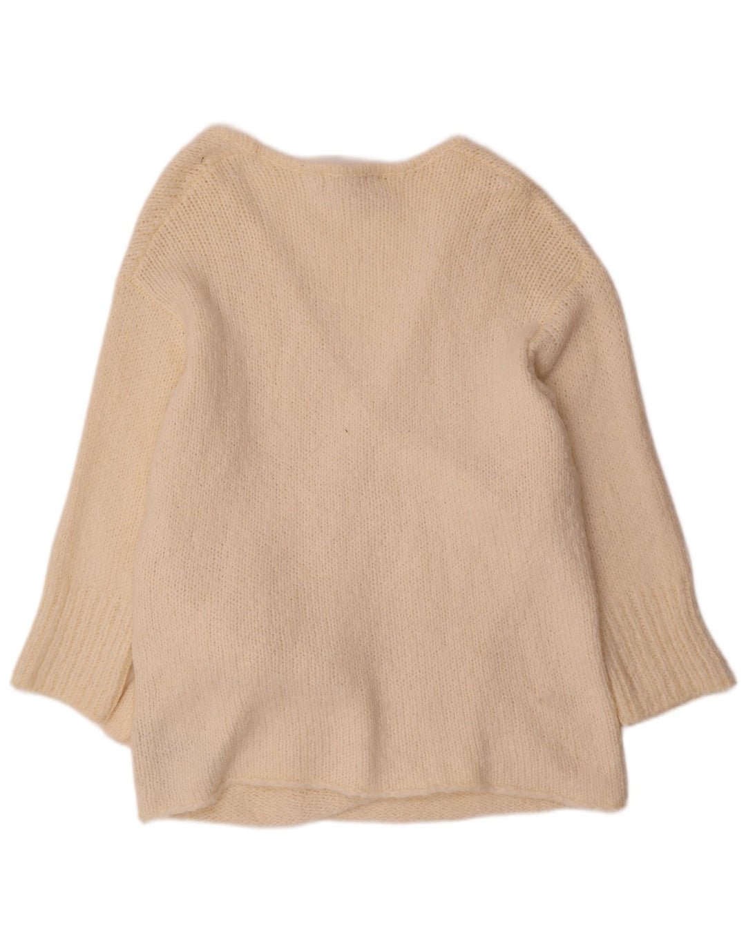Zara Womens Wrap Oversized Cardigan Sweater UK 10 Small Off White Acryl