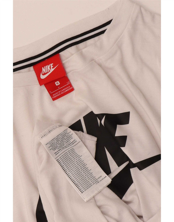 Nike Grafisk T-Shirt Top UK 10 Small White Polyester
