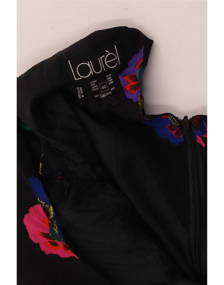 Laurel Womens Sheath Dress EU 40 Medium Black Floral Silke