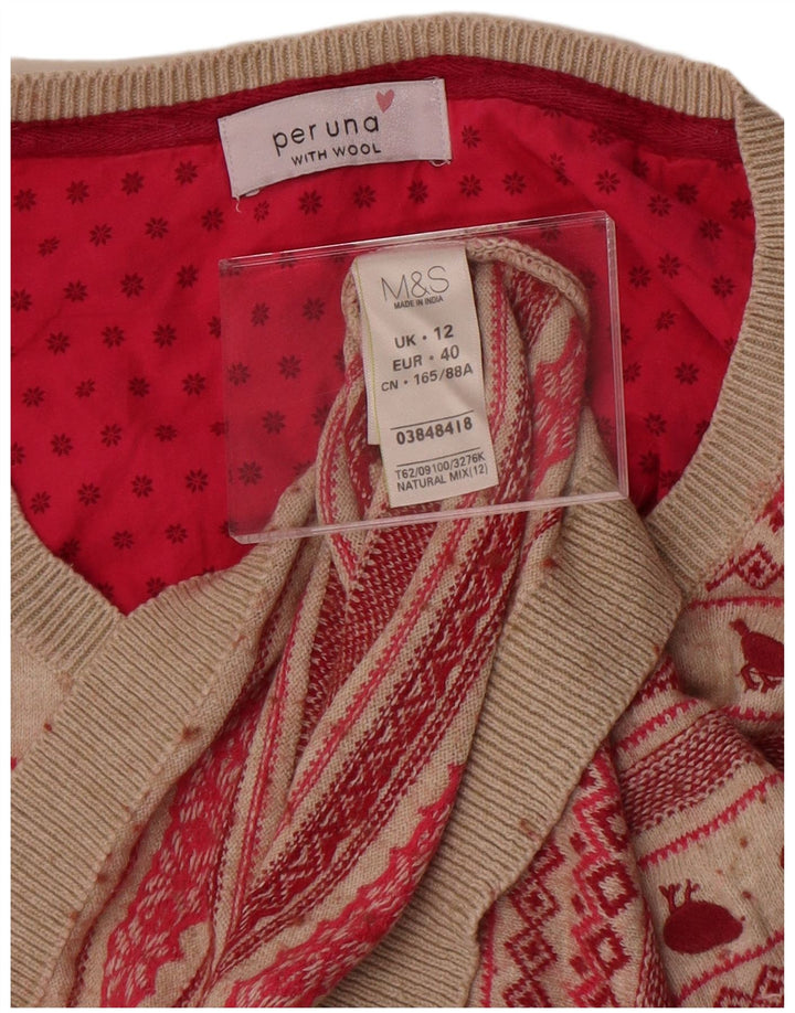 Marks & Spencer Dame Per Una Cardigan Sweater UK 12 Medium Beige