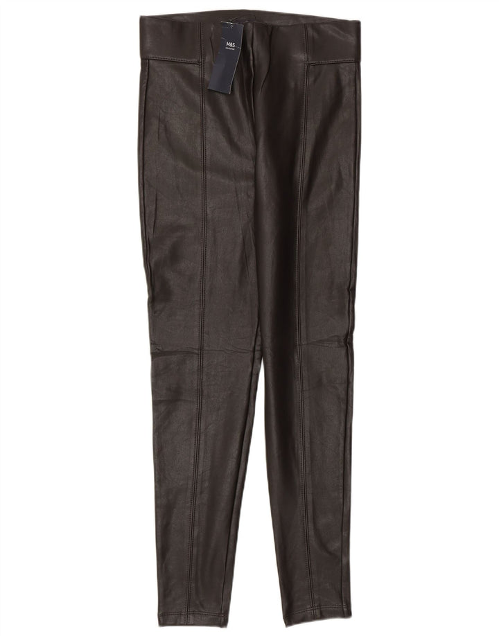 Marks & Spencer Dame imiteret læder Leggings UK 8 Lille brun polyester