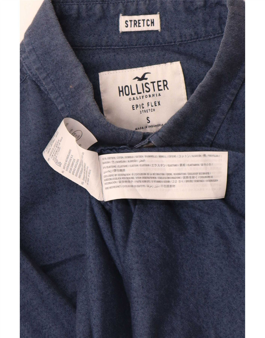 Hollister herreskjorte lille marineblå bomuld