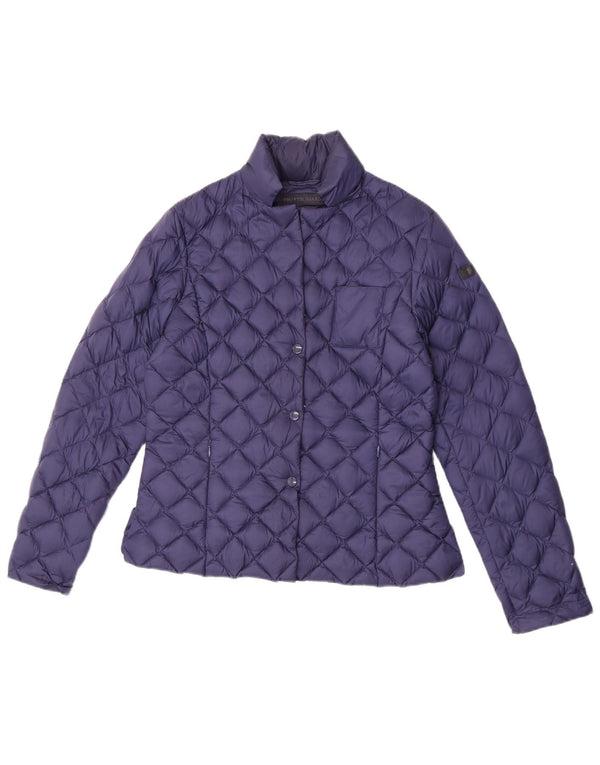 Trussardi Dame Polstret Jakke IT 44 Medium Navy Blue Polyamid