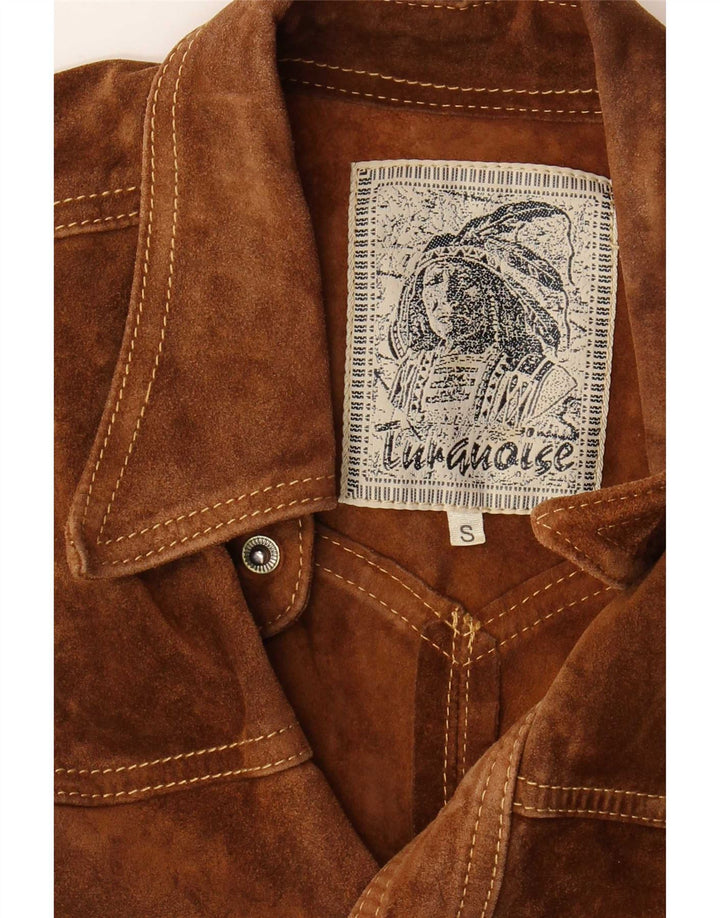 Vintage herre ruskind Gilet UK 36 Small Brown