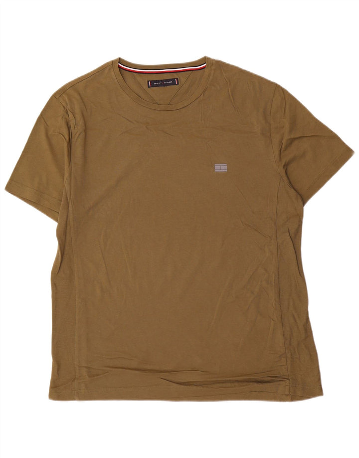 TOMMY HILFIGER Herre T-shirt Top Medium Khaki Bomuld