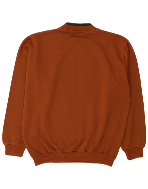 Vintage herre grafisk sweatshirt jumper medium brun bomuld