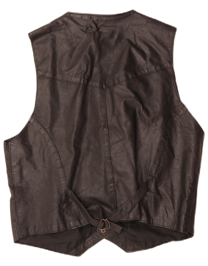 Akaso herre læder vest XL sort læder