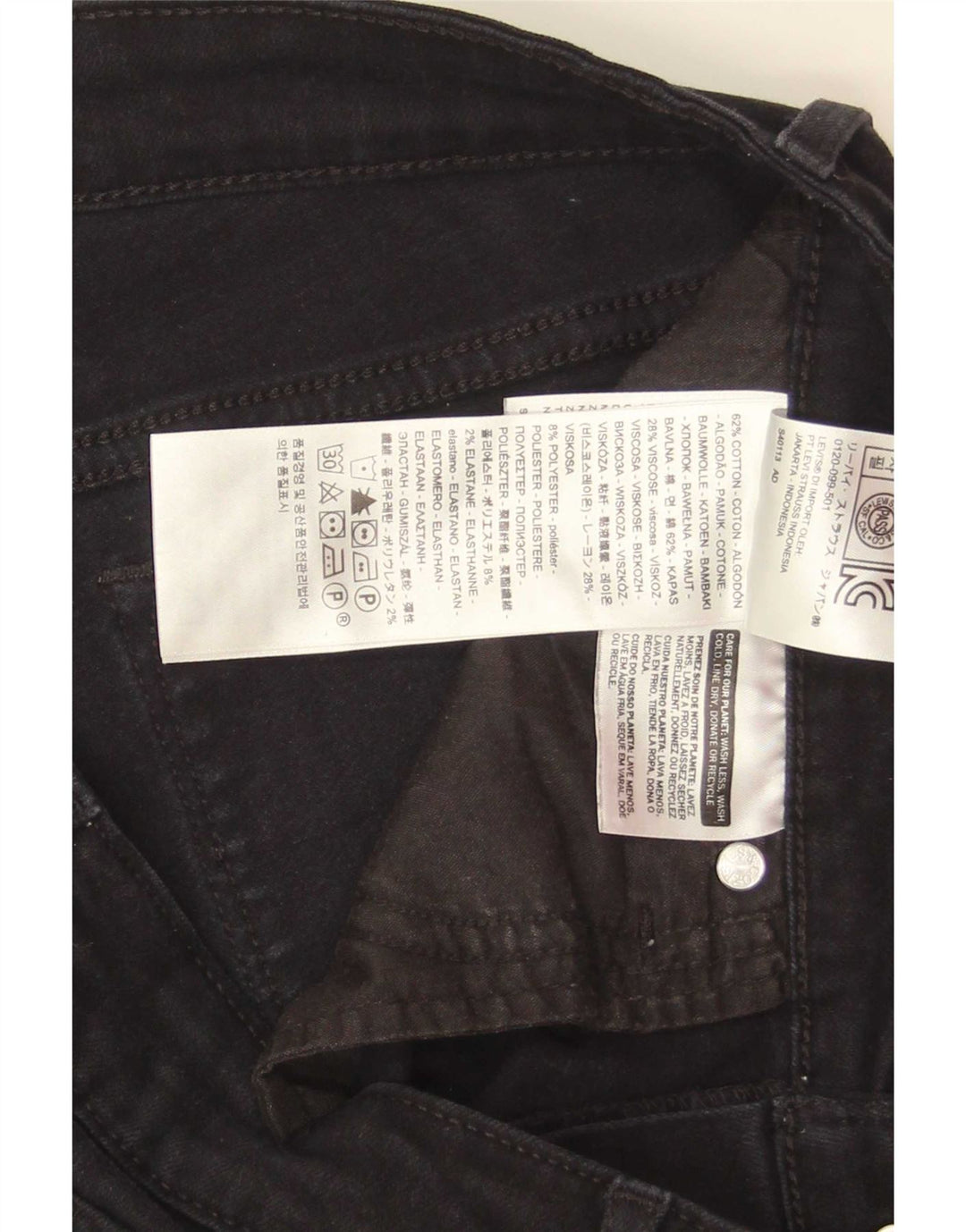 Levi's Dame 712 Slim Jeans W30 L32 Sort Bomuld