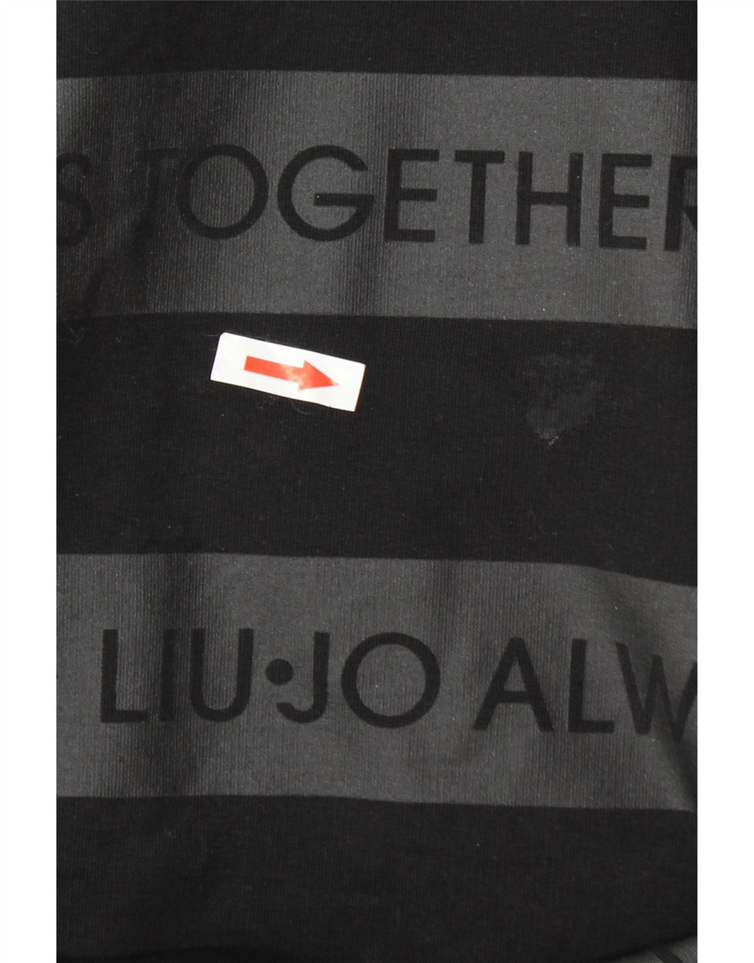Liu Jo Dame Grafisk Sweatshirt Jumper UK 16 Stor Sort Stribet
