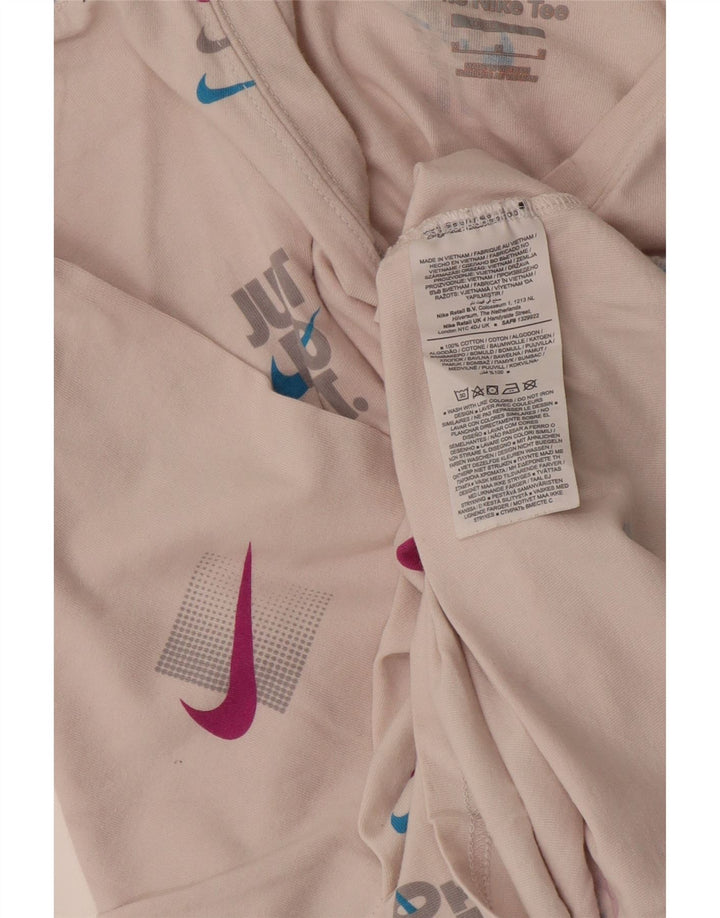 Nike Herre Loose Fit Grafisk T-shirt Top Medium Hvid Bomuld
