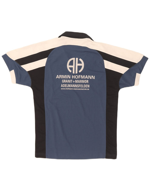 Adidas Grafisk Polo Shirt til mænd UK 36/38 Small Navy Blue Colourblock