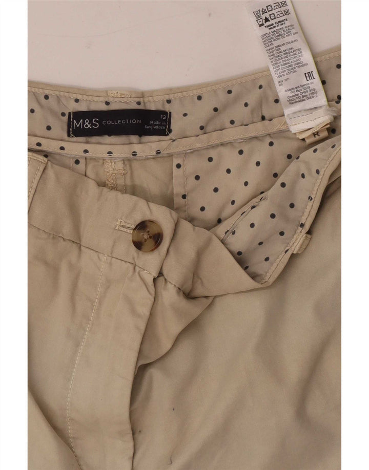 Marks & Spencer Chino Shorts til kvinder UK 12 Medium W32 Beige Bomuld