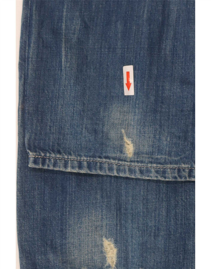 Tommy Hilfiger Herre Distressed Straight Jeans W32 L34 Blå