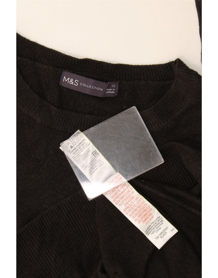 Marks & Spencer Dame sweater med rund hals DK 12 Medium Sort Akryl