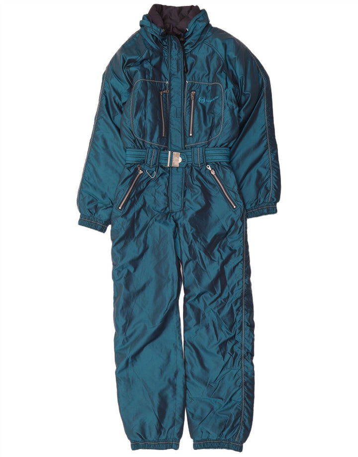 Sergio Tacchini Dame Ski Jumpsuit IT 44 Medium Blue Nylon