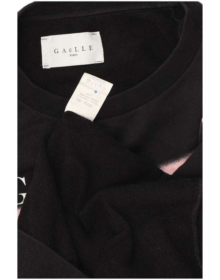 GAELLE Grafisk sweatshirt til mænd XL sort bomuld