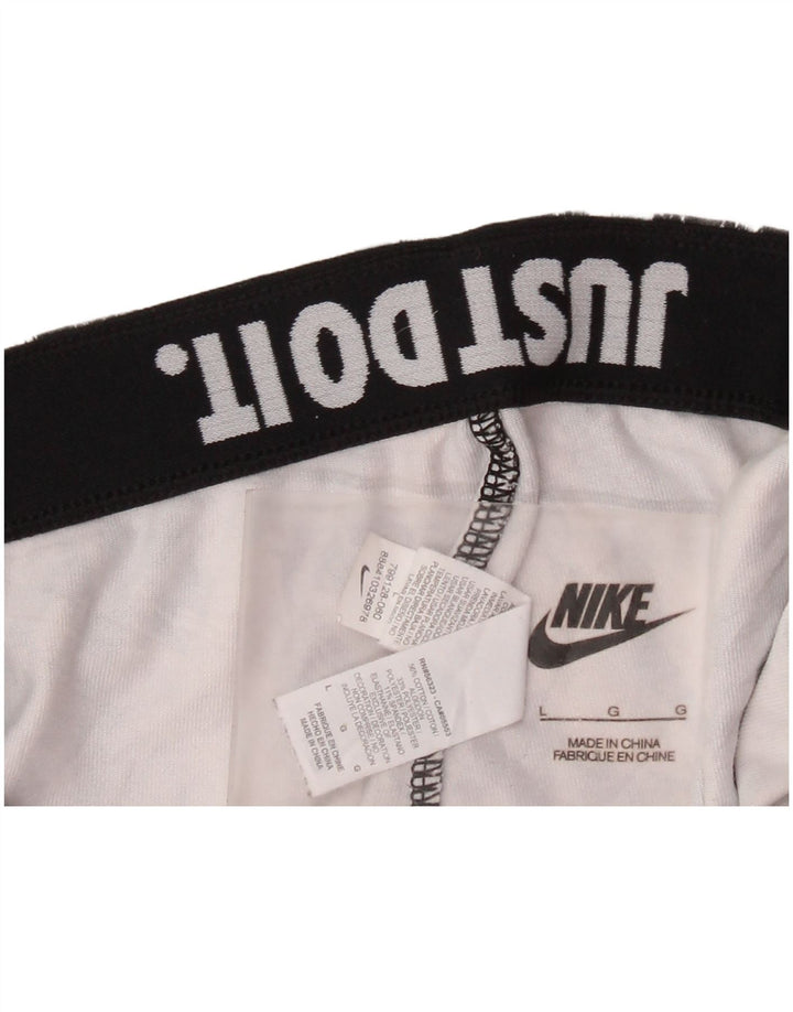 NIKE Dame Leggings UK 16 Stor sort Camouflage Bomuld