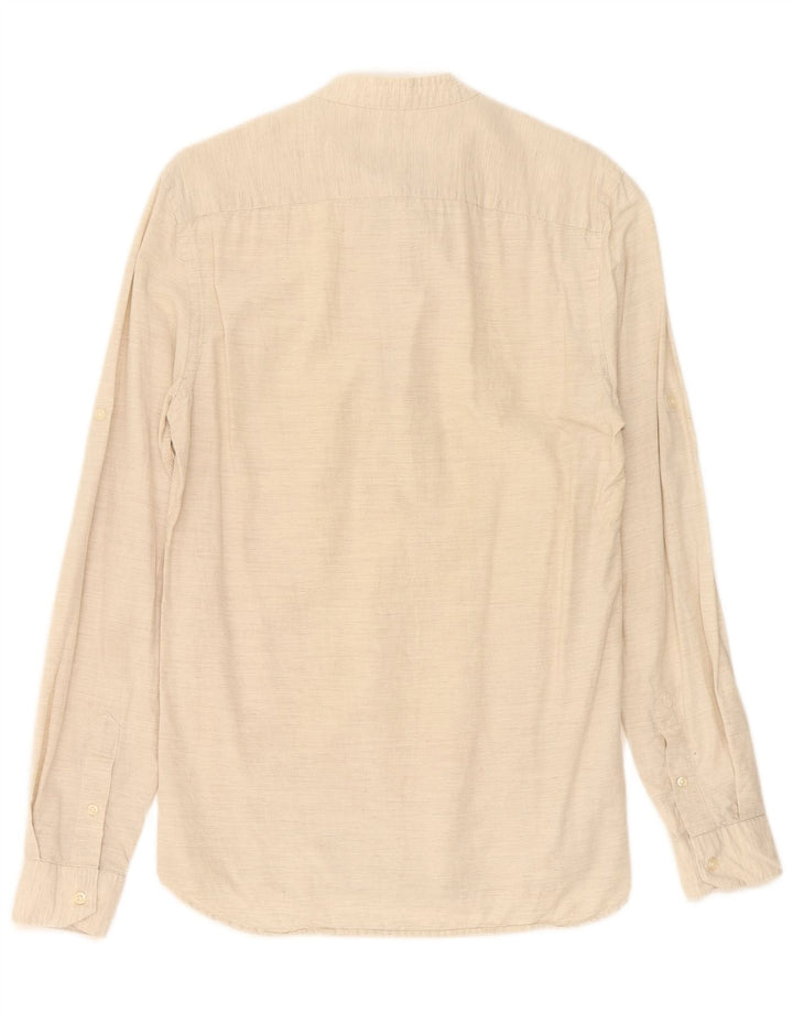 Zara Herre Slim Fit Pullover Shirt Lille Beige