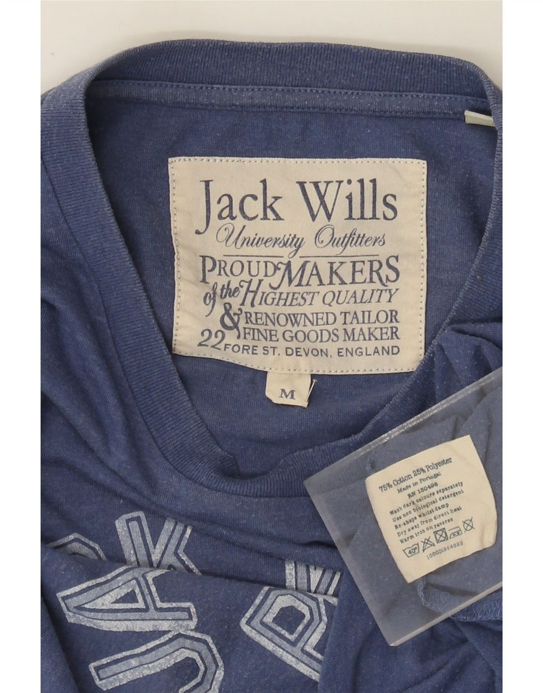 Jack Wills Herre grafisk T-shirt Top mellemblå bomuld