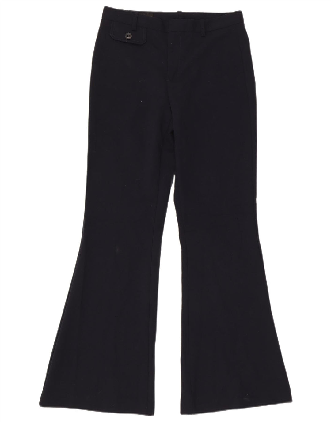 Zara Dame Flare Casual Bukser Small W26 L32 Navy Blue Polyester