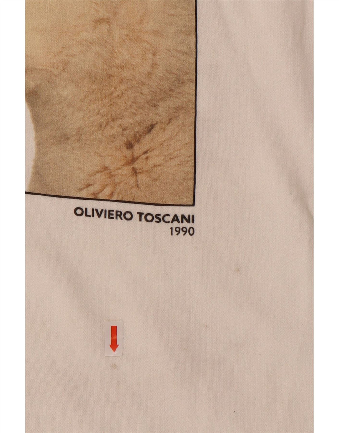 BENETTON Grafisk hættetrøje til kvinder UK 14 Medium Off White