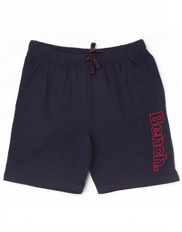 Bænk Herre grafiske sportsshorts Medium marineblå bomuld