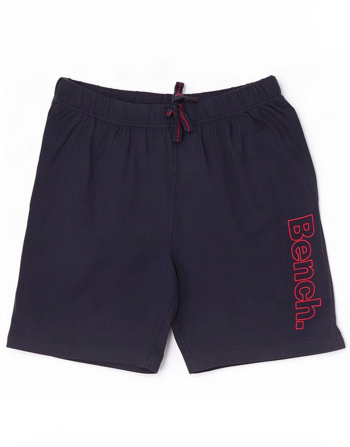 Bænk Herre grafiske sportsshorts Medium marineblå bomuld