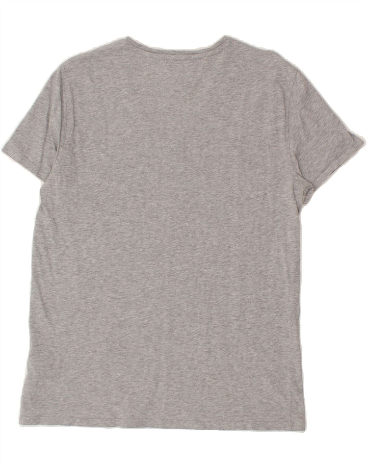 TOMMY HILFIGER Womens Regular Fit T-Shirt Top UK 14 Medium Grey Flecked Vintage Tommy Hilfiger and Second-Hand Tommy Hilfiger from Messina Hembry 